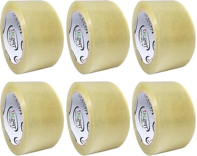 Transparant stil afrolbare pakkettape voor verzending - 66 meter lengte - 48 mm rolbreedte - PP-folie - 6 rollen