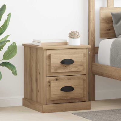 vidaXL Nachtkastje Artisan Eiken 39 x 39 x 47.5 cm Bewerkt hout