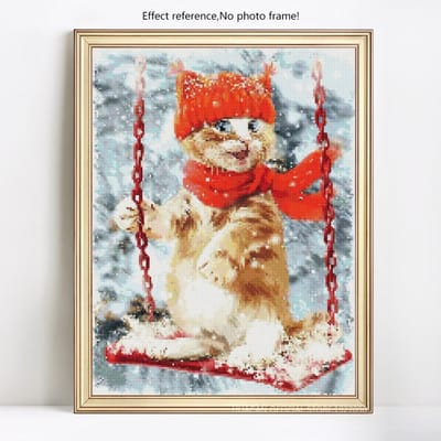 5D DIY diamant schilderij dier kat volledige ronde borduurwerk verkoop foto strass diamant 20X30 gray