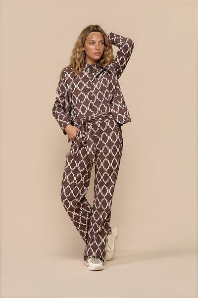 MI PIACE - Travel Jumpsuit Ikat Print 202154 Espresso - Maat : 3XL