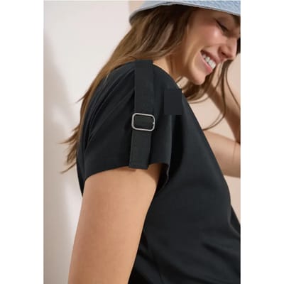 Shirt met korte mouwen en gespdetail