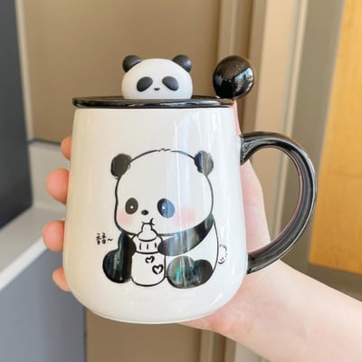 Boîte Cadeau Mug Nouveau Style Tasse Panda pour Femme Souvenir Tasse à Eau en Céramique Tasse à Café 301-400ml white