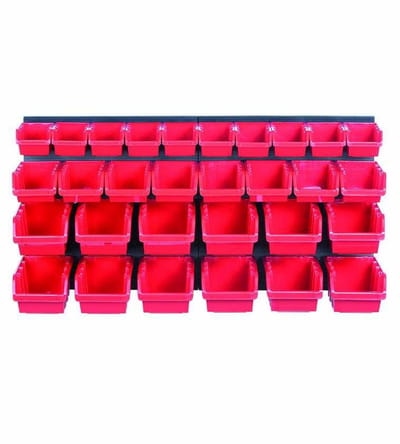 Kistenberg KOR3 - Gereedschapswand - 80x40cm - 30 Opbergvakken - Zwart/Rood