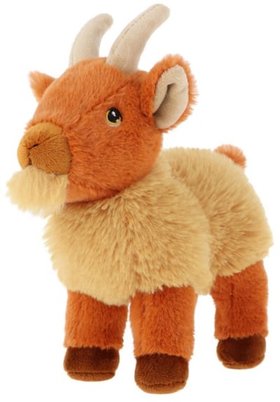 Keel Toys pluche Geit - knuffeldier - bruin - zittend - 20 cm - knuffel Geitje - eco collectie
