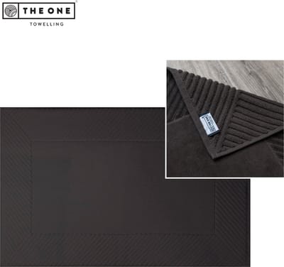 The One Towelling Badmat Ultra - 60 x 95 cm - Extra dikke Douchemat - 100% Zacht katoen - Antraciet