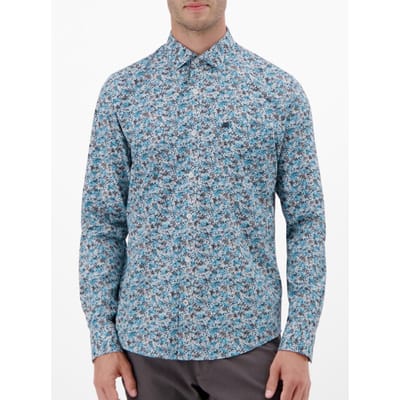 Lerros - Lange mouw overhemd - Heren - L - 434 SWEDISH BLUE - Katoen - 25O1392