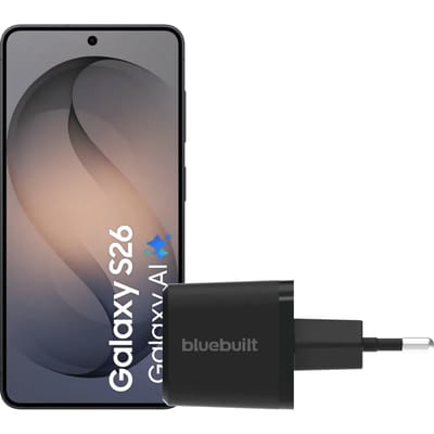 Samsung Galaxy S26 512GB Zwart 5G + BlueBuilt Oplader 65 Watt Zwart