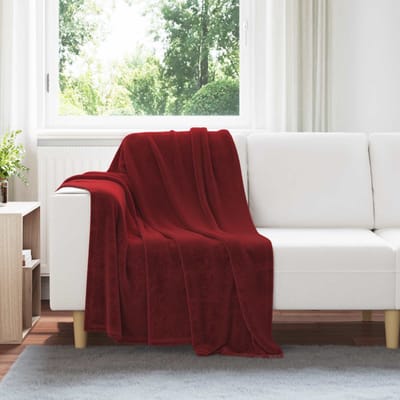 vidaXL - plaid - Bordeaux - Rood - 130 - x - 150 - cm - 0.51 - kg - Fleece