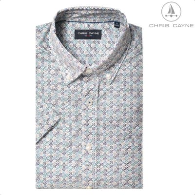 blouse 1073 grijs /groen print KM Chris Cayne - maat M