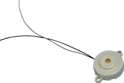 Piëzo Zoemer - Geluidssignaal Component - Alarm Meldingen - Witte Kunststof Behuizing - 90 mm Lijnen