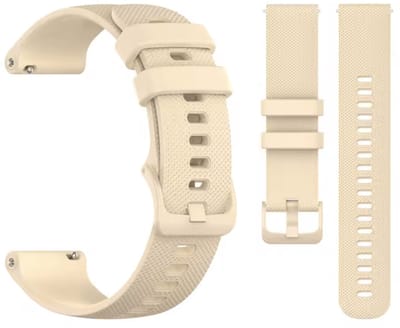 Beige siliconen bandje geschikt voor Garmin Vivoactive3/5/6, Vivomove, Forerunner en Venu - Siliconen - Crèmekleurig - 42MM - CHPN