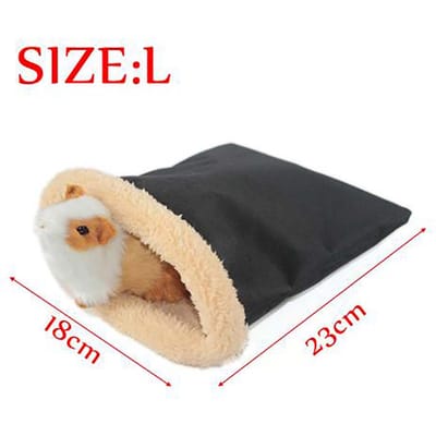 Warm pluche hamsterbedje, zacht caviabedje, rattennest, slaapzak voor kleine dieren, muis black