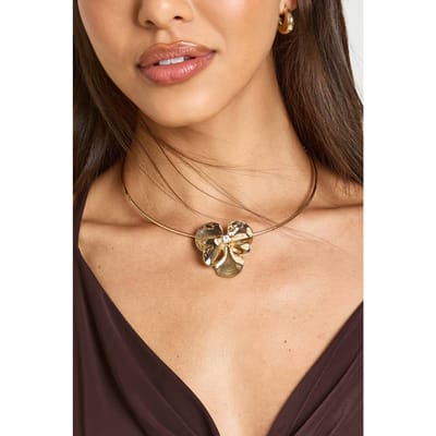 boohoo Dames Statement Orchidee Collar Ketting | Goud