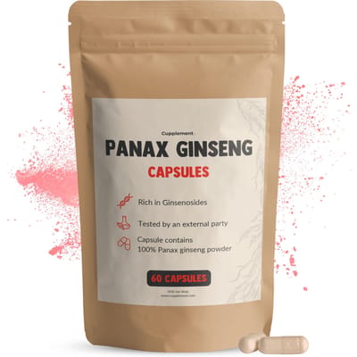 GOYU Panax Ginseng Extract 15.000 mg per dagdosering 60 capsules - Vegan - Zonder onnodige toevoegingen - Vegan - Zonder toevoegingen - Lab getest - 60 dagen voorraad per zakje