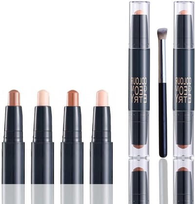 Make-up Set voor Beginners met Romige Textuur, Neusstick en Highlighter voor Gezichtscontouren en Stralende Huid