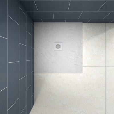 Douchebak 80x80x3 cm witte kunststeen
