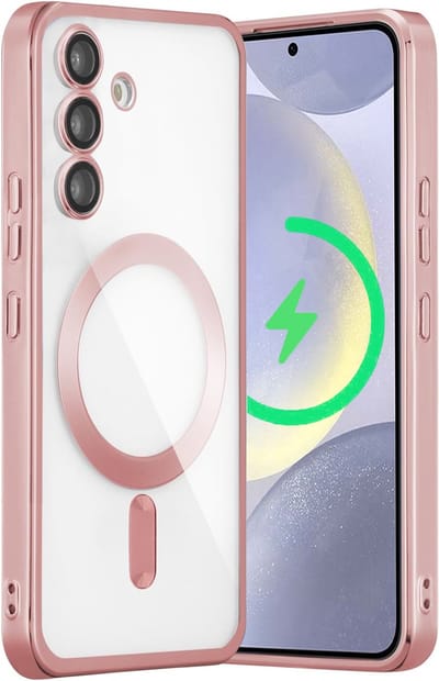 Hoesje Geschikt voor Samsung Galaxy S24 Plus- Met magnetisch Ring hoesje - Arara backcover - Rosegoud