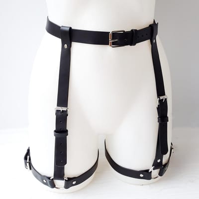 Dames Verstelbare PU Leer Dij Kousenband Riem Been Harnas Mode Accessoire Voor Dames Halloween Kostuum Been Harnas black