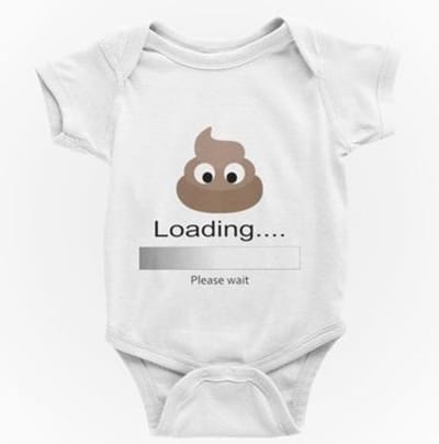 Passie voor stickers Baby rompertjes met tekst: Poep loading please wait  50/56