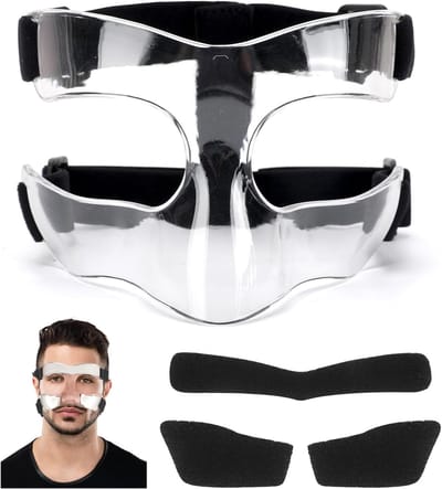 Verstelbaar Ademend Beschermend Neusmasker voor Tieners - Ideaal voor Basketbal en Voetbal, Transparant en Half Gelaagd