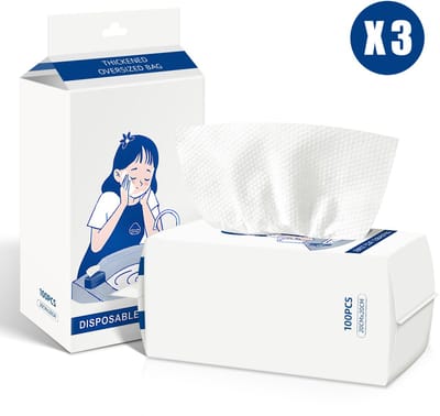 Gloovon® Wegwerp Washandjes - Hygiënisch & Zacht - 65 g/m² Viskose - Duale Textuur - Voor Huidverzorging - - 300 Stuks