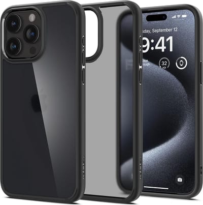 Spigen Geschikt voor Apple iPhone 15 Pro - Back Cover Ultra Hybrid Frost Hoesje - Zwart