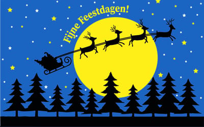 Kerstvlag Fijne Feestdagen 200x300cm