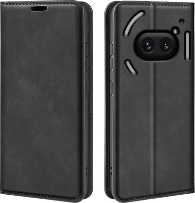MobyDefend Hoesje - Geschikt voor Nothing Phone (2a) / Nothing Phone (2a) Plus - Luxe Wallet Bookcase (Magnetische Sluiting) - Zwart