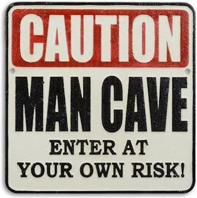 MadDeco - gietijzeren - wandbord - caution - mancave - enter - at - your - own - risk