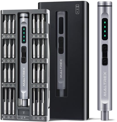 50in1 Elektrische Schroevendraaier - Precisie Schroevendraaierset – USB-C – LED Licht – Magnetische Bitset – Gereedschap