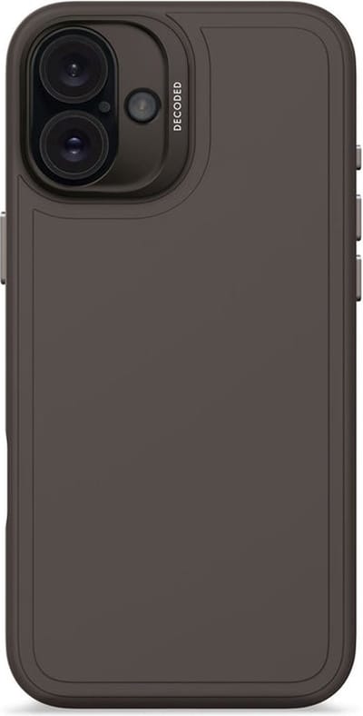 DECODED Siliconen Stacks Hoesje Geschikt voor iPhone 16 Plus - Premium Soft-Touch Materiaal - Antibacteriële Coating - Geschikt voor MagSafe - Phantom Zwart