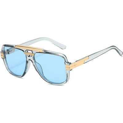 Dubbele Brug Pilot Zonnebril Heren Nieuwe Aankomst Outdoor Merk Design Zonnebril Dames Stijlvolle Oversized Anti-UV Zonnebril as picture shows white
