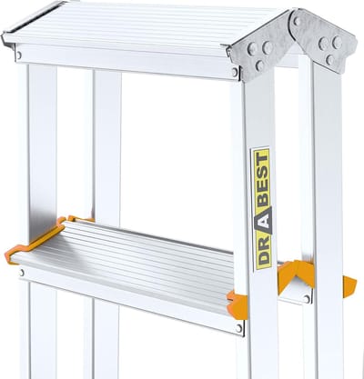 Aluminium ladder tweezijdig vouwladder ladder ladder huishoudladder 150 kg | 2 x 5 treden
