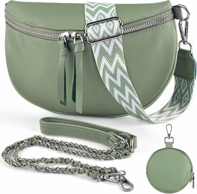 BROTOU Waist Bag Women's Shoulder Bag Crossbody Bag Leather with 2 Wide Shoulder Straps Card Holder Bags Ladies Moon - ShopVlot