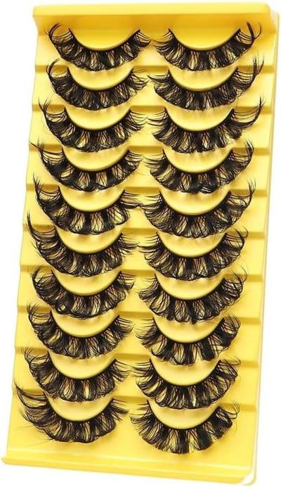 Valse wimpers - Kunstwimpers strip - Natuurlijke look - D-krul effect - 10 paar - Zwart