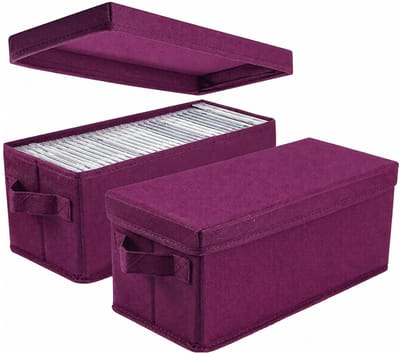 ZMR® CD Opbergdoos - CD Opbergsysteem - CD Opbergmap - Rozerood - 34cm x 15cm x 14cm