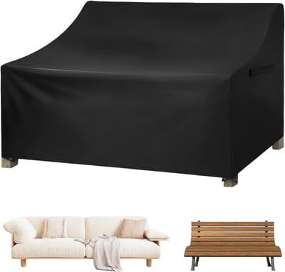 Famanu - Beschermhoes voor tuinbank, 134 x 70 x 65/94 cm, 420D Oxford-weefsel, waterdicht, winddicht, uv-bestendig, afdekhoes voor tuinmeubelen