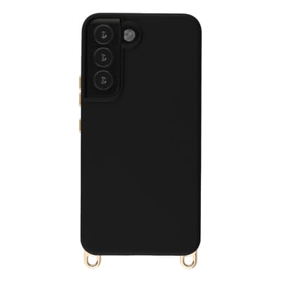 Selencia Hoesje - Geschikt voor Samsung Galaxy S22 - Rivièra Backcover met Magnetische Ring met afneembare haakjes - Velvet Black