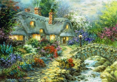 Bluebird Country Cottage - Puzzel 1000 stukjes - 68 x 48 cm
