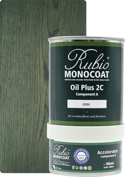 Rubio Monocoat Oil Plus 2C - Ecologische Houtolie in 1 Laag voor Binnenshuis - Fern, 390 ml (15 m²)