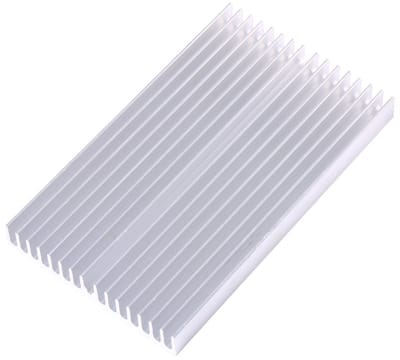 Aluminium Koellichaam 100x60x10mm met Vinnen voor Elektronica, Transistors en LED Koeling