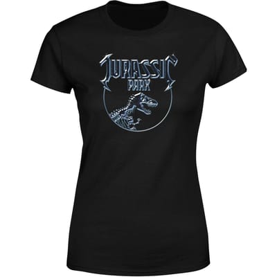 Jurassic Park Logo Metal Women's T-Shirt - Zwart - 3XL