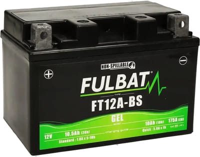 Fulbat YT12A-BS Scooter Accu 12V 10Ah – Gel Accu | Onderhoudsvrij & Gebruiksklaar