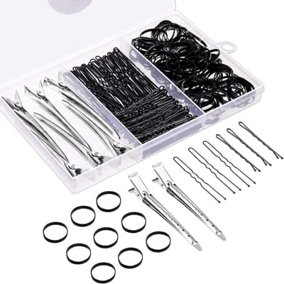 Grote Haaraccessoires Set 306 Delen: Haarspelden, Bun Pins, Elastiekjes & Clips voor Kapsels