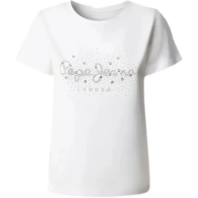 T-shirt met siersteentjes van puur katoen model 'BRADY'