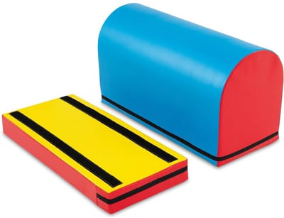KOMFOTTEU 2 delig Schuimblokken - van kunstleer - met afneembaar gymnastiekmatje - Soft Play Foam Blokken - Reuze Bouwblokken - Montessori-klimblokken - voor kinderen van 3-10 jaar