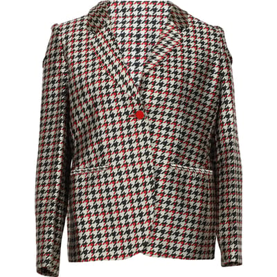 Giorgio Armani Houndstooth Blazer in Multicolor Zijde