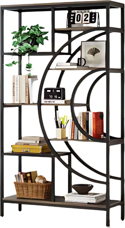 Boekenkast Lazi - Bruin - Boekenrek - 5 lagen - Woonkamer, slaapkamer en kinderkamer - Hout - 175cm