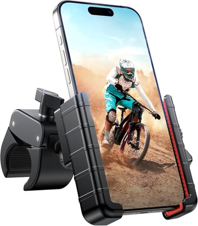 Fietstelefoonhouder - Motorfietstelefoonhouder - Snelsluiting - Fietstelefoonhouder Stuurtelefoonklem - Voor scooters - Zwart Rood
