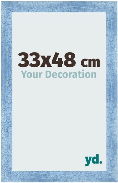 Your Decoration - Fotolijst 33x48 cm - MDF - Helder Blauw Geveegd - Pisa